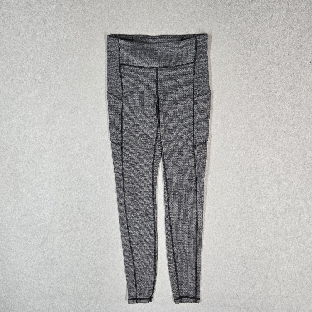Lululemon Women Activewear Pants 6 Gray Speed Up Leggings Running 28" Inseam